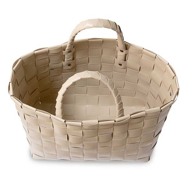 【カゴバッグ】手編み HandedBy NICE SHOPPER 2023 mocha( カゴバッグ ハンドバッグ かばん 鞄 バスケット ハンドメイド リサイクル素材 ハンデッドバイ )【お取り寄せ】