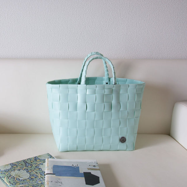 【カゴバッグ】手編み HandedBy NICE SHOPPER 2023 soft mint( カゴバッグ ハンドバッグ かばん 鞄 バスケット ハンドメイド リサイクル素材 ハンデッドバイ )【お取り寄せ】