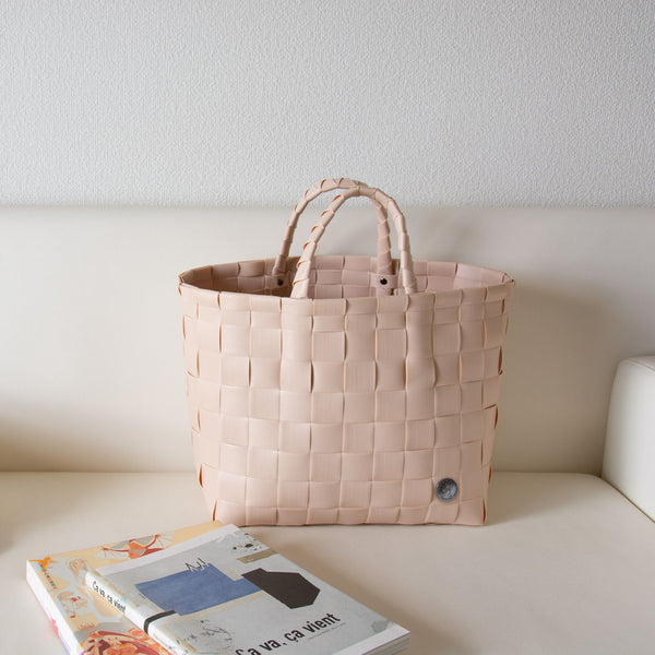 【カゴバッグ】手編み HandedBy NICE SHOPPER 2023 soft peach( カゴバッグ ハンドバッグ かばん 鞄 バスケット ハンドメイド リサイクル素材 ハンデッドバイ )【お取り寄せ】