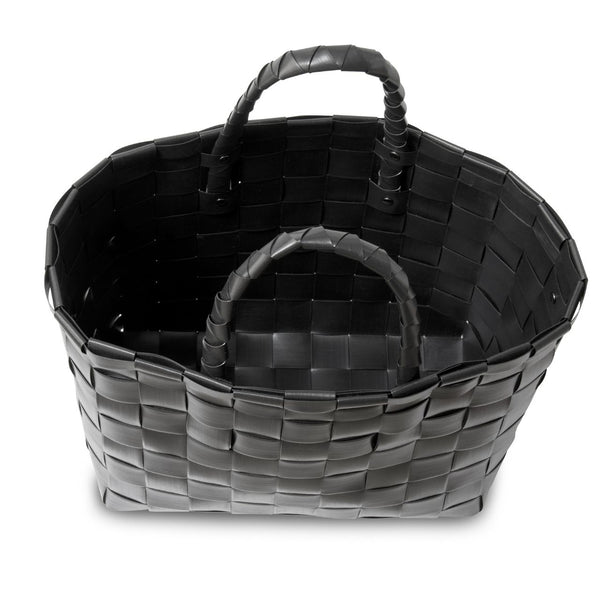 【カゴバッグ】手編み HandedBy NICE SHOPPER 2023 black( カゴバッグ ハンドバッグ かばん 鞄 バスケット ハンドメイド リサイクル素材 ハンデッドバイ )【お取り寄せ】