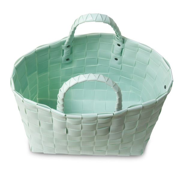 【カゴバッグ】手編み HandedBy NICE SHOPPER 2023 soft mint( カゴバッグ ハンドバッグ かばん 鞄 バスケット ハンドメイド リサイクル素材 ハンデッドバイ )【お取り寄せ】