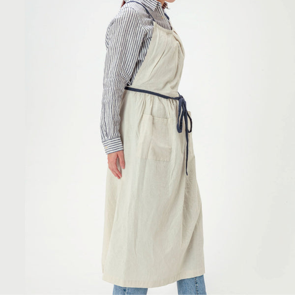 【2枚以上ご購入でお得】当店オリジナル 綿麻フレッシュエプロン ライトグレー - Peacetar Black Label【送料無料】