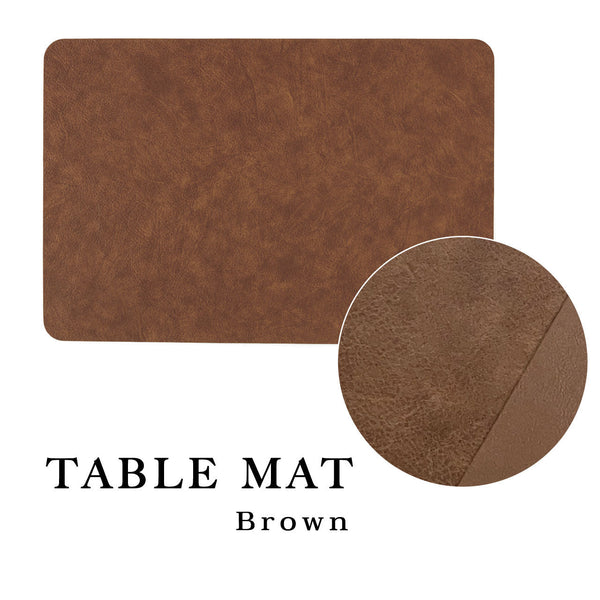 【送料無料】TABLE MAT 4枚セット テーブルマット 新色 スモークブラウン レザー調のランチョンマット