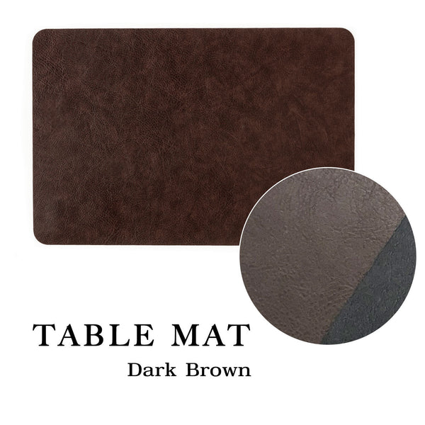 【終了】TABLE MAT 4枚セット テーブルマット ダークブラウン レザー調のランチョンマット