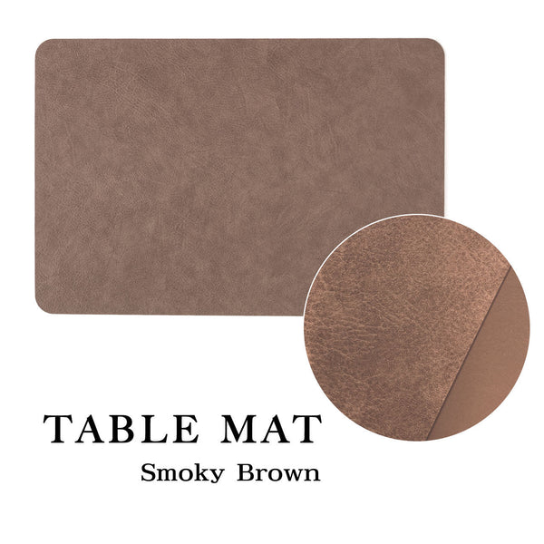 【残りあとわずか】TABLE MAT テーブルマット ダークブラウン レザー調のランチョンマット