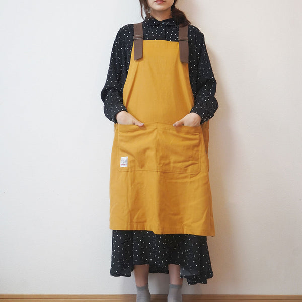 【完売】カバーオールエプロン マスタード 当店オリジナル