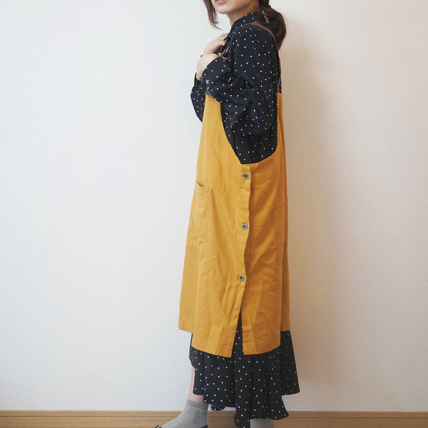 【完売】カバーオールエプロン マスタード 当店オリジナル