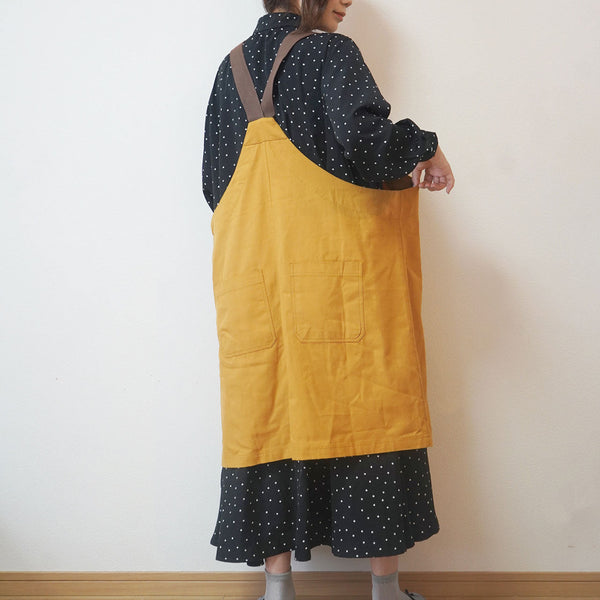 【完売】カバーオールエプロン マスタード 当店オリジナル