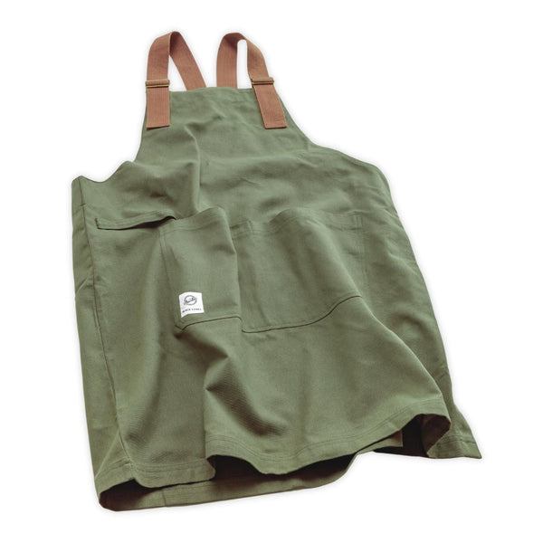 【2枚以上のご購入でお得】Peacetar Black Label カバーオールエプロン カーキ - キッチン・アウトドア・介護など作業着に人気【メール便は送料無料 / 日時指定不可】