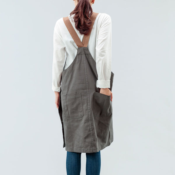 【2枚以上のご購入でお得】Peacetar Black Label カバーオールエプロン Soil Gray - キッチン・アウトドア・介護など作業着に人気【メール便は送料無料 / 日時指定不可】