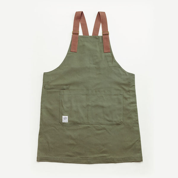 【2枚以上のご購入でお得】Peacetar Black Label カバーオールエプロン カーキ - キッチン・アウトドア・介護など作業着に人気【メール便は送料無料 / 日時指定不可】