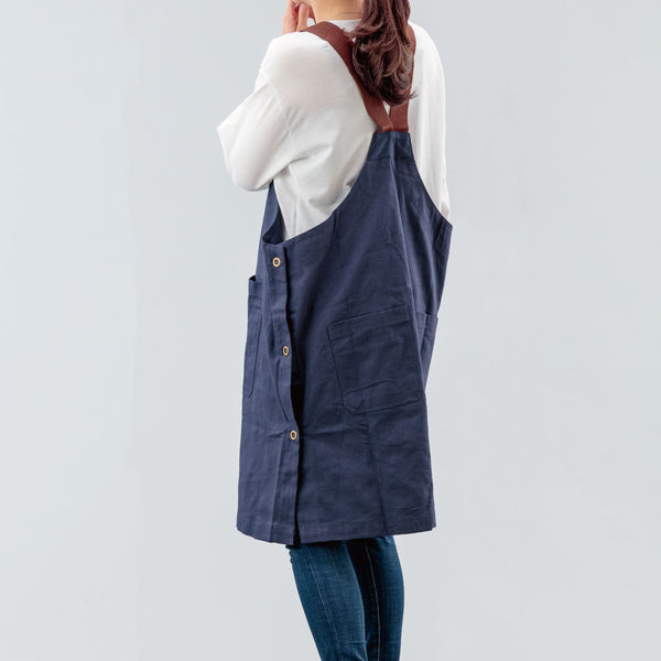 【終了】Peacetar Black Label カバーオールエプロン Earth Navy - キッチン・アウトドア・介護など作業着に人気