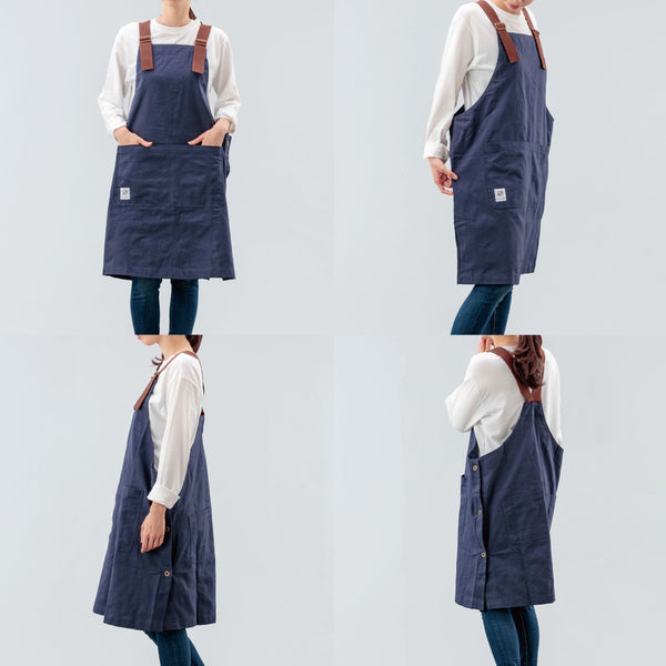 【終了】Peacetar Black Label カバーオールエプロン Earth Navy - キッチン・アウトドア・介護など作業着に人気