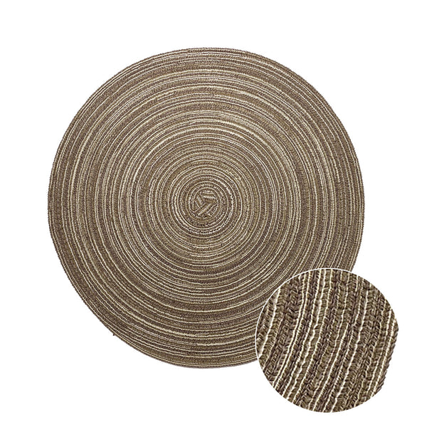 【完売】プレイスマット ラウンド ブラウン PeacetarBlackLabel ランチョンマット 全5色