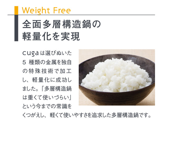 【完売】cuga(空雅)シリーズ 全7アイテム 最高級 ステンレス 5層鍋 ハンドル脱着式 IH対応 18-12ステンレス SUS316