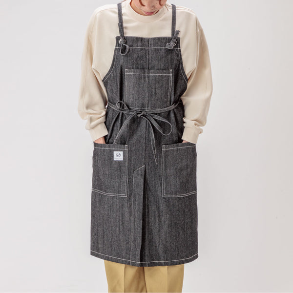 【完売/次回入荷未定】日本製デニムエプロン 倉敷ブラック 当店オリジナル - Peacetar Black Label