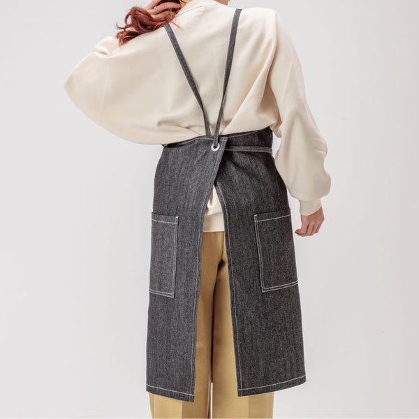 【完売/次回入荷未定】日本製デニムエプロン 倉敷ブラック 当店オリジナル - Peacetar Black Label