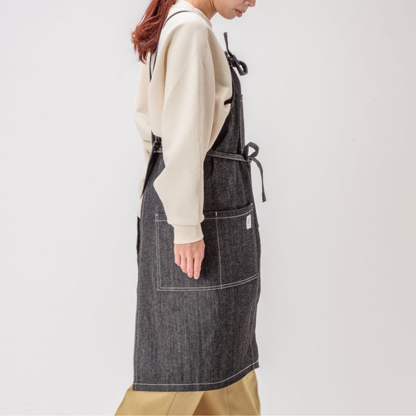 【完売/次回入荷未定】日本製デニムエプロン 倉敷ブラック 当店オリジナル - Peacetar Black Label