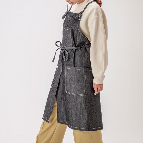【完売/次回入荷未定】日本製デニムエプロン 倉敷ブラック 当店オリジナル - Peacetar Black Label