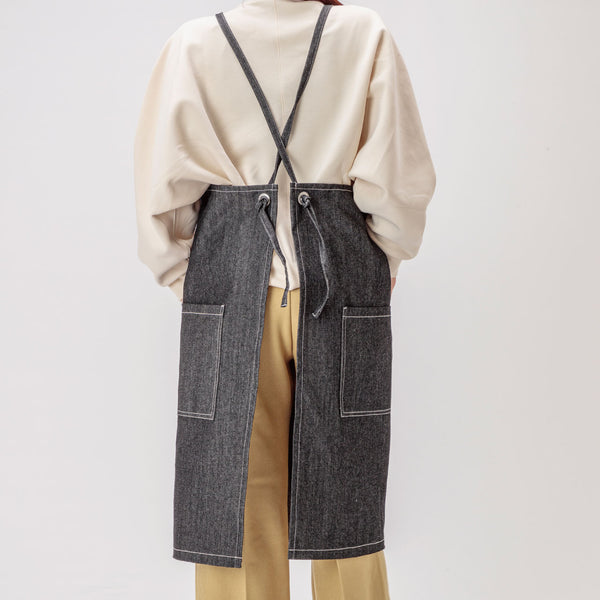 【完売/次回入荷未定】日本製デニムエプロン 倉敷ブラック 当店オリジナル - Peacetar Black Label