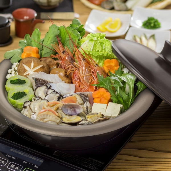 【完売・販売終了】ほくほくなべ 20cm 軽くて割れない 最高級グレード土鍋風 アルミ鋳物万能鍋 シリコンミトン付き