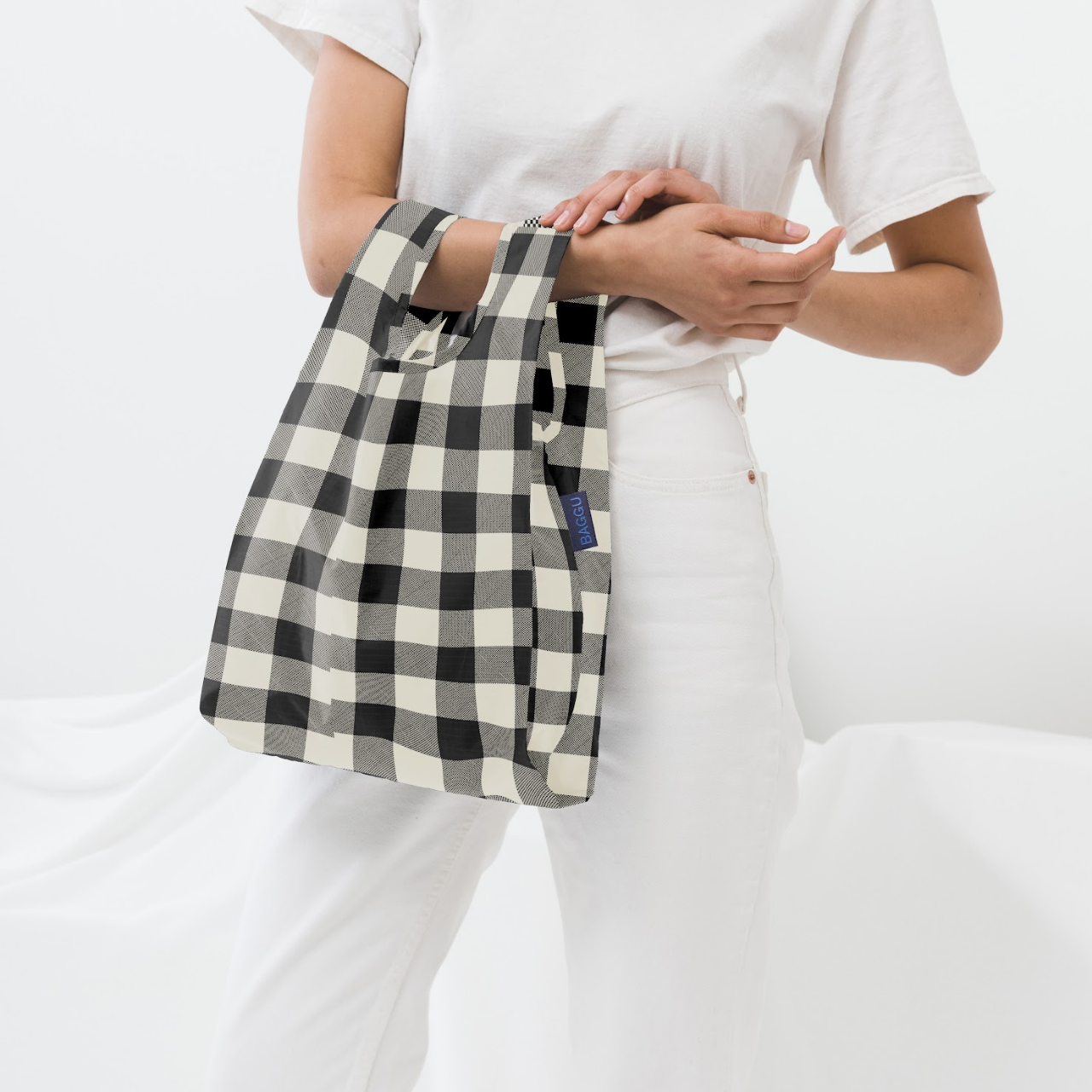 正規販売店】BABY BAGGU ブラック×ホワイトチェック 2025FALL おしゃれ