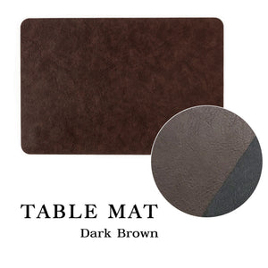 【送料無料】TABLE MAT 4枚セット テーブルマット ダークブラウン レザー調のランチョンマット